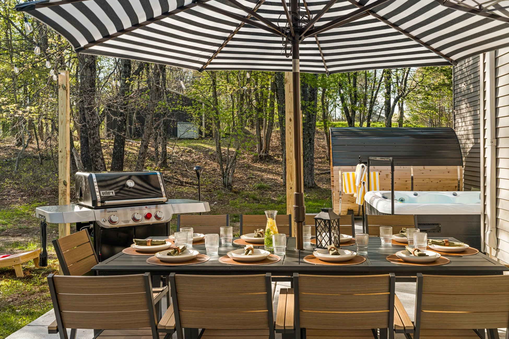 Airbnb Photography in Long Pond, PA | Woodland Retreat at Dusk