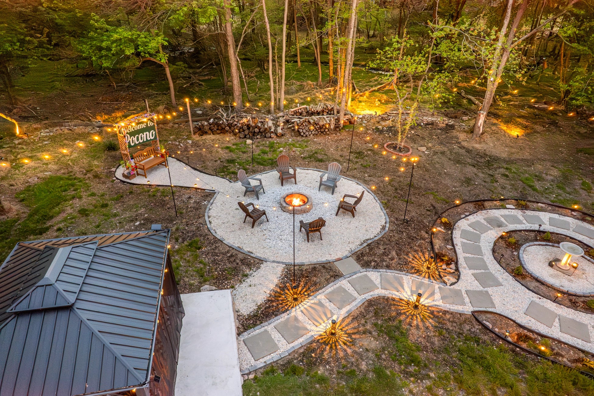 Airbnb Photography in Long Pond, PA | Twilight Backyard Retreat