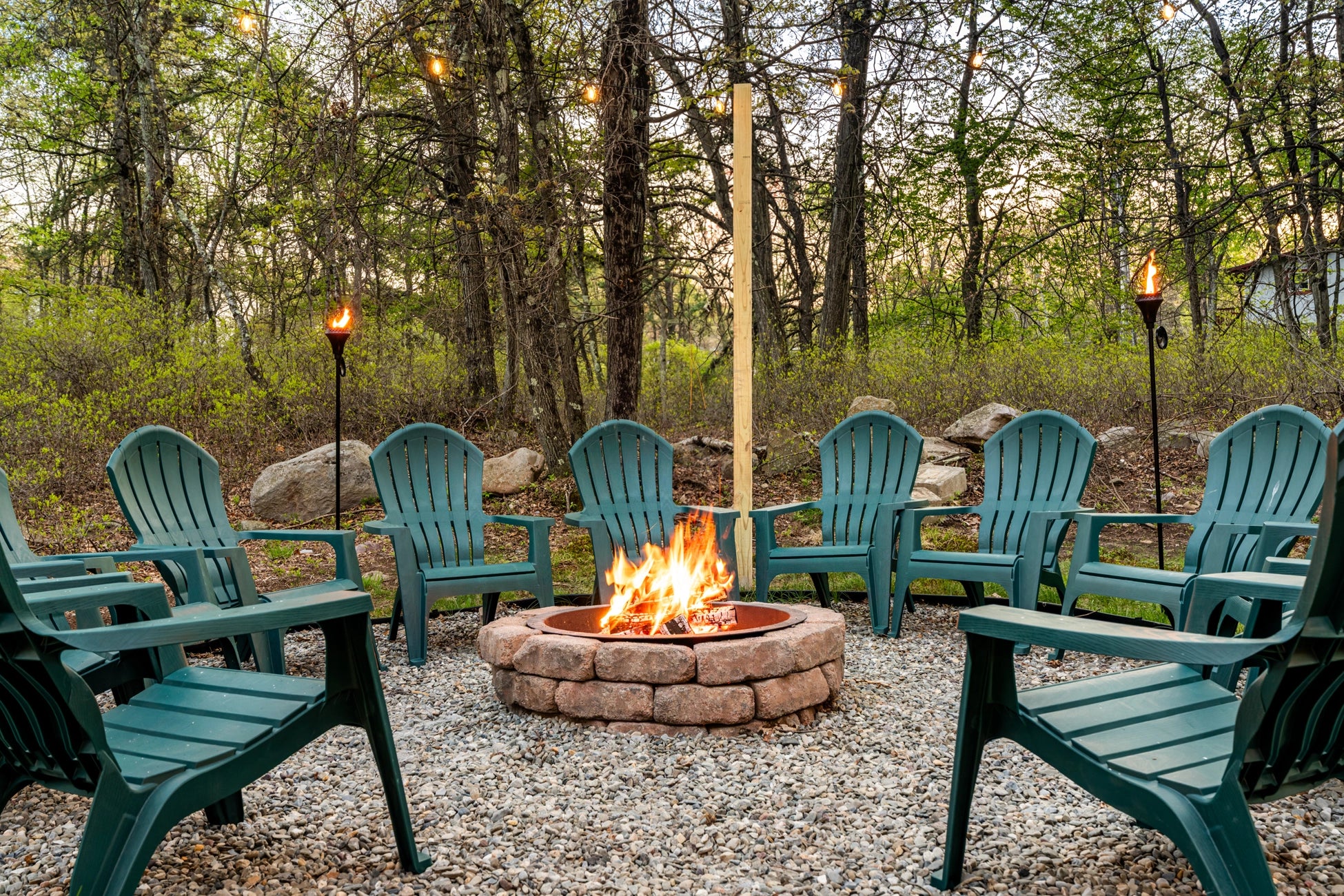 Airbnb Photography in Long Pond, PA | Woodland Retreat at Dusk