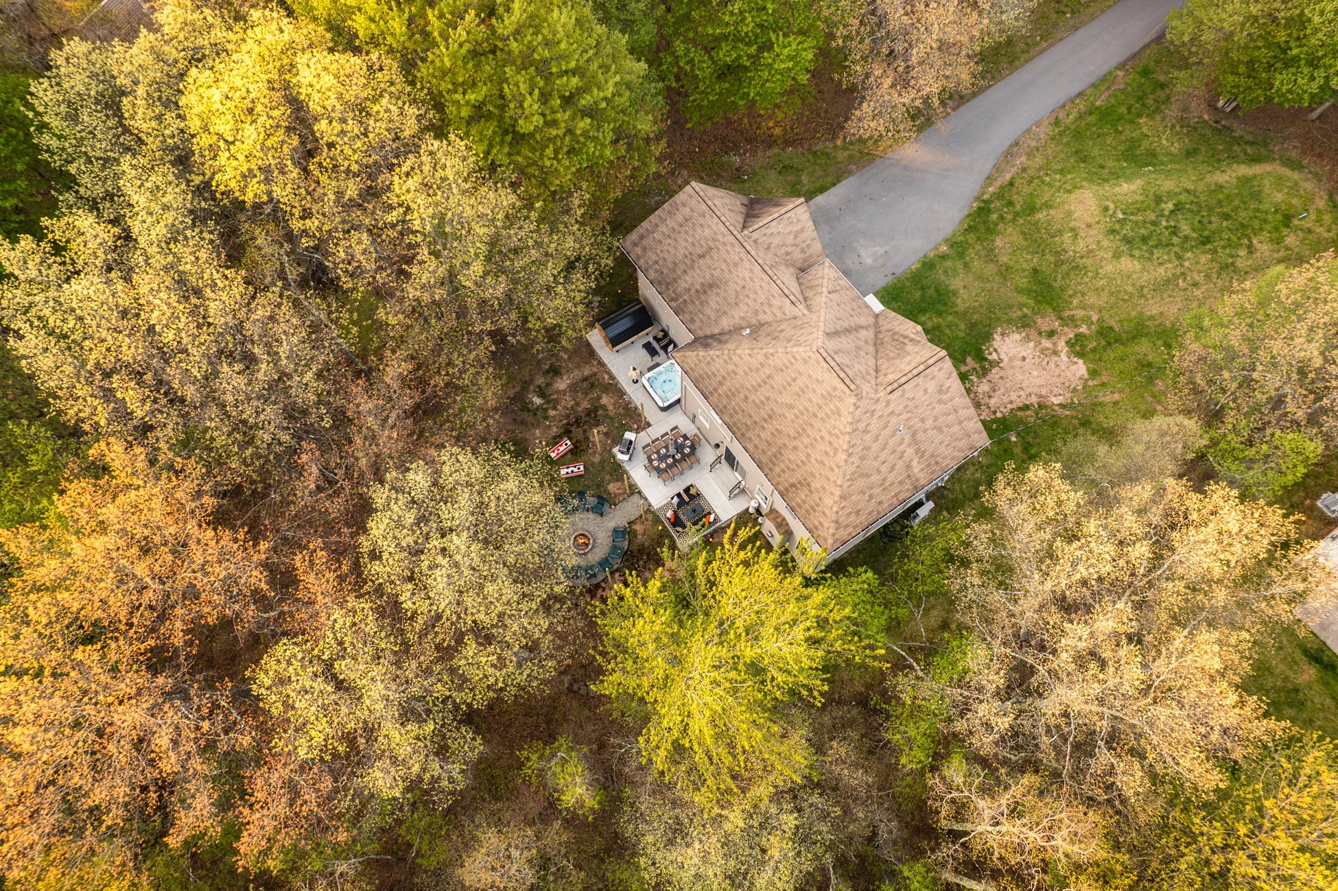 Airbnb Photography in Long Pond, PA | Woodland Retreat at Dusk